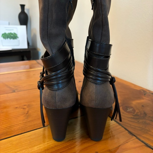 Y2K Rampage Sophie Boots Wedges Knee High Tall Sz 8 Fall Winter Womens - Picture 2 of 9